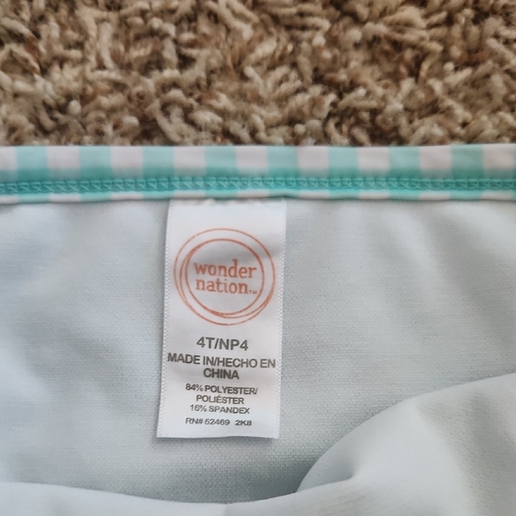 Wonder Nation Turquoise Checkered Swimwear - Picture 2 of 5
